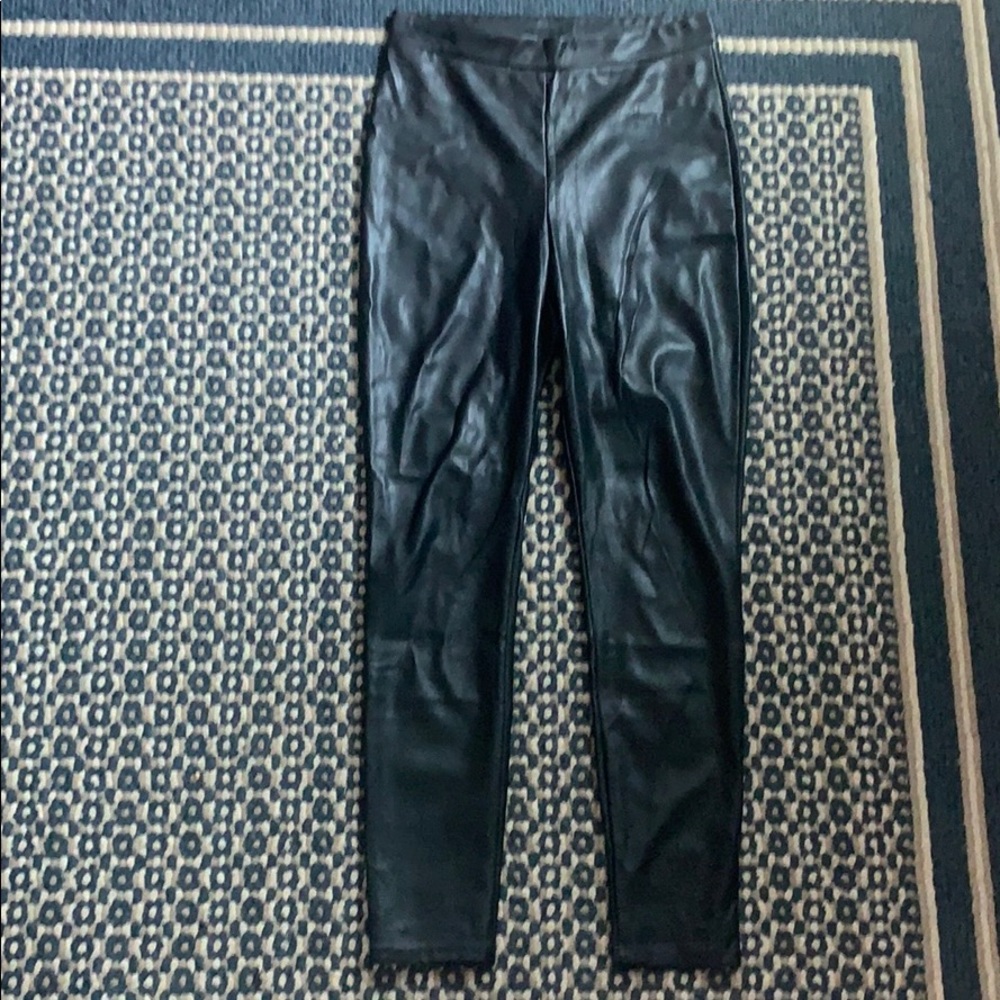 High waisted faux leather leggings